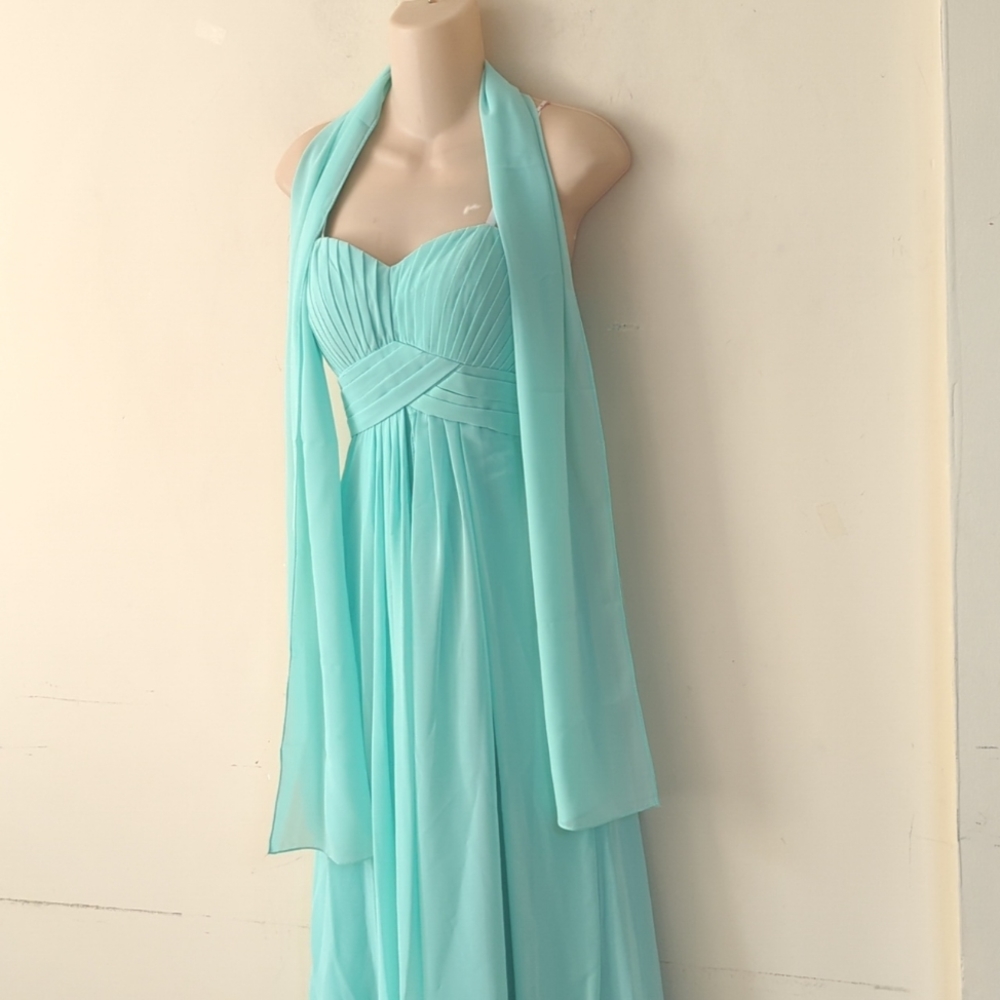 Dancing Queen Strapless Chiffon Lace Up Gown with Cape